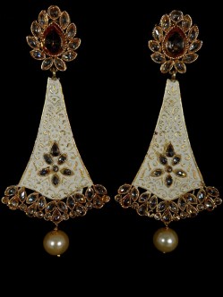 Reverse Ad Earrings With Meenakari Work